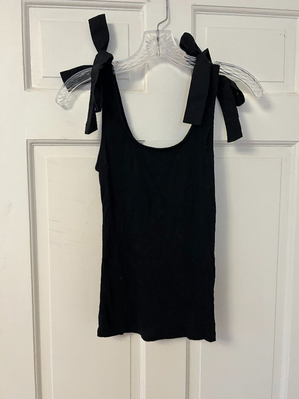 NWT A New Day Black Bow Tie Tank Top Size Small